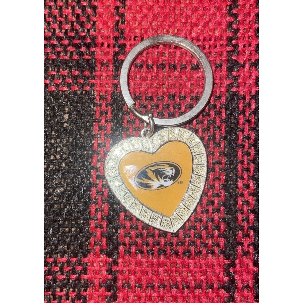 Missouri Tigers - Mizzou Bling Rhinestone Heart Keychain